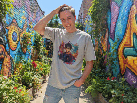 Gryffindor Oversized T-Shirt – Trendy Harry Potter Streetwear by Trisholic close-up fabric