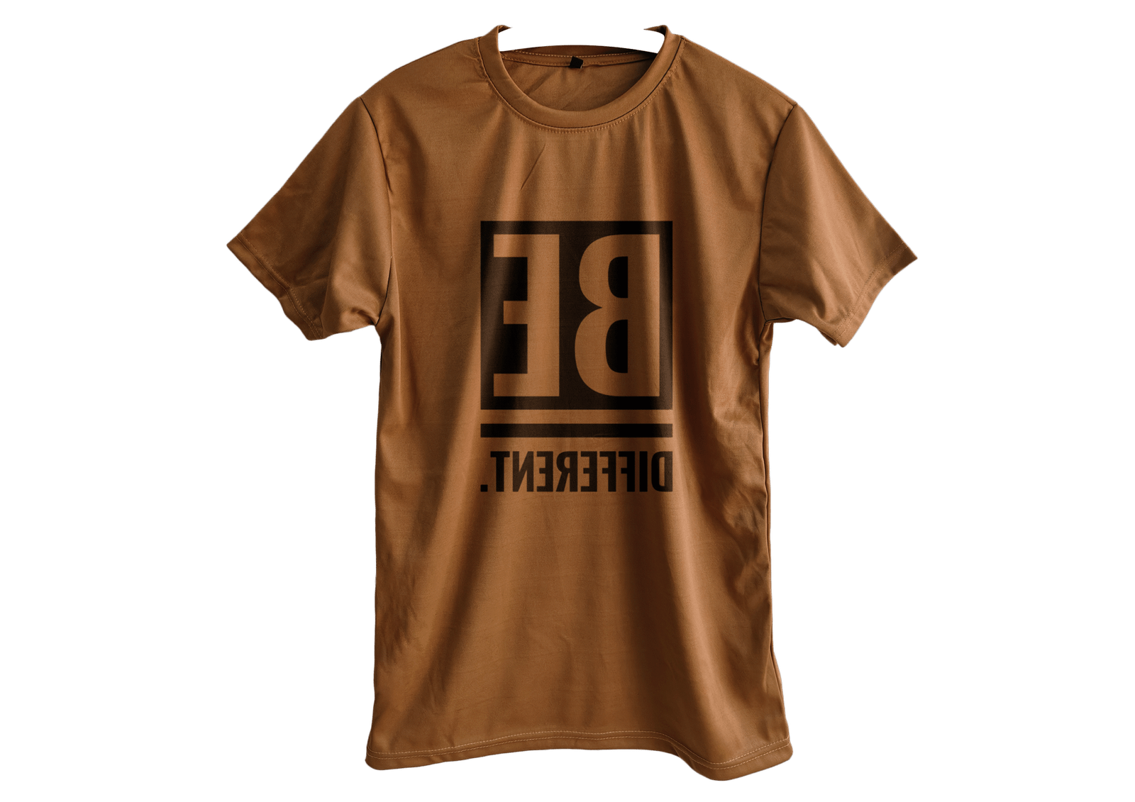 Slim Fit Graphic Printed T-Shirt for Men – Peach Be Different Quote Tee | Trisholic front view