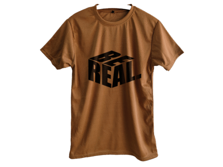 Peach men’s tee front view – Men’s Casual Slim Fit Peach T-Shirt | Durable Polyester Fabric – Trisholic