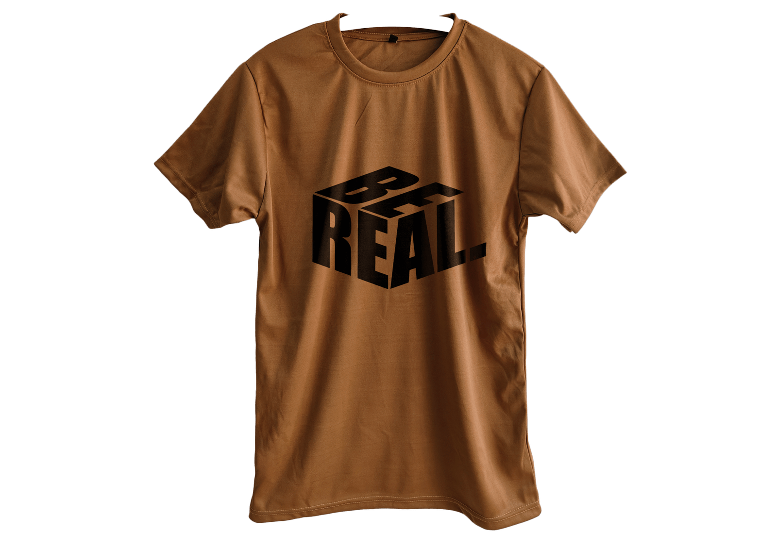 Peach men’s tee front view – Men’s Casual Slim Fit Peach T-Shirt | Durable Polyester Fabric – Trisholic