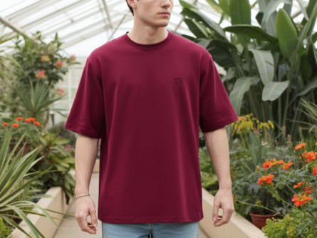 Premium Red Oversized T-Shirt for Men | Classic Streetwear Fit – Trisholic neckline