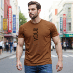 Peach Slim Fit Motivational T-Shirt for Men | Polyester Graphic Tee – Trisholic Side Profile