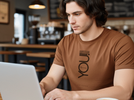 Peach Slim Fit Motivational T-Shirt for Men | Polyester Graphic Tee – Trisholic Fabric Texture