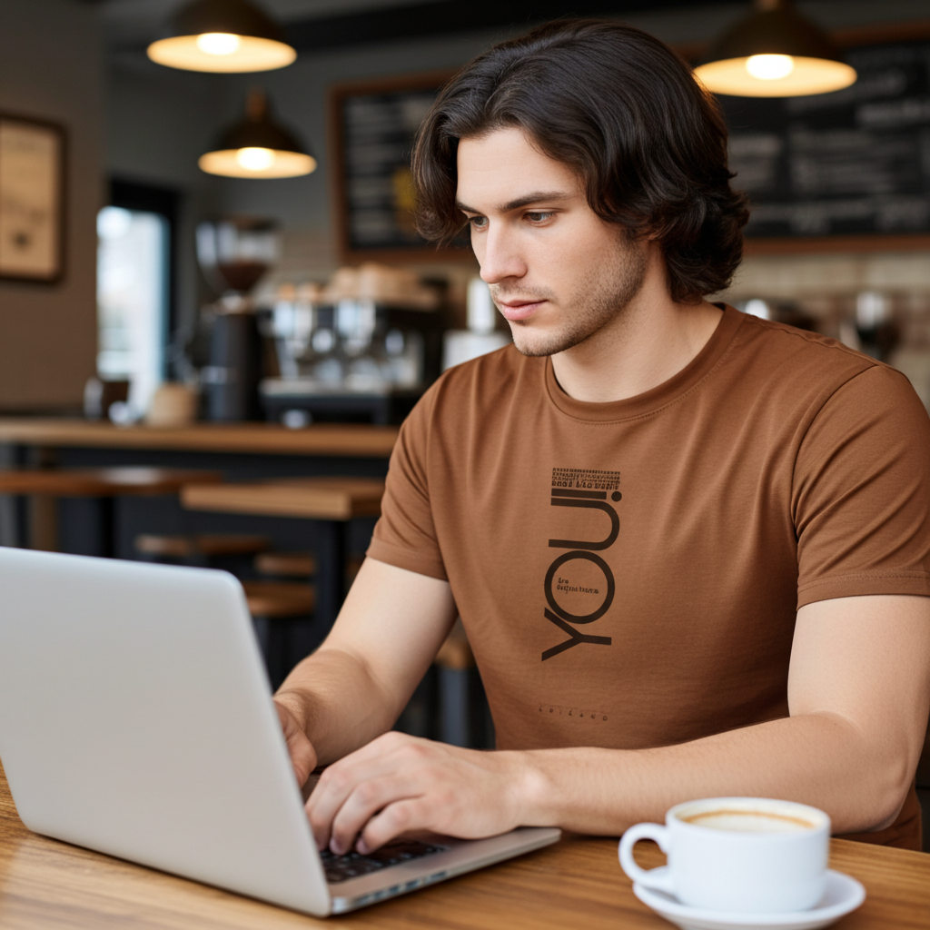 Peach Slim Fit Motivational T-Shirt for Men | Polyester Graphic Tee – Trisholic Fabric Texture