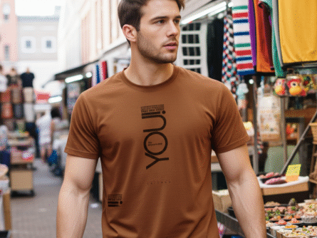 Peach Slim Fit Motivational T-Shirt for Men | Polyester Graphic Tee – Trisholic Detail Shot